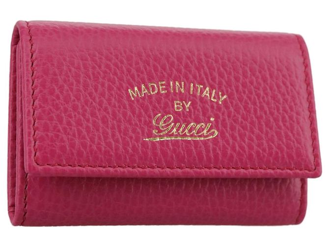 GUCCI Swing Key Case Leather Pink 354499 Auth am7524