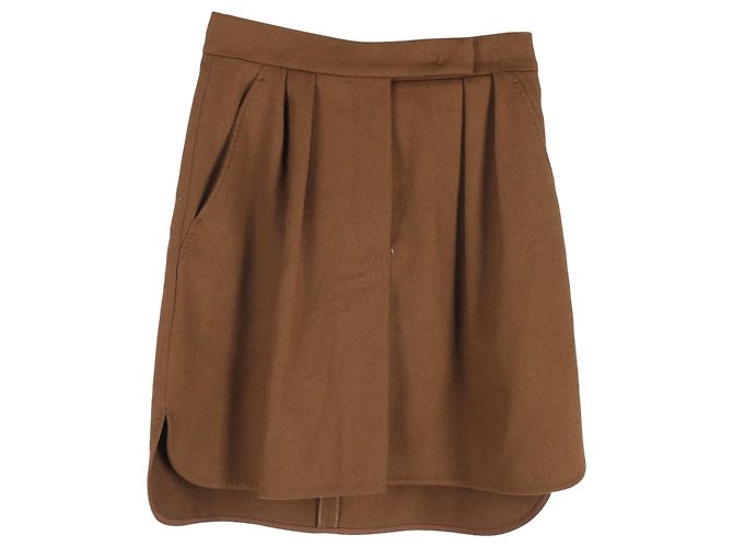 Max Mara Zorro Minirock aus braunem Kamelhaar Rot