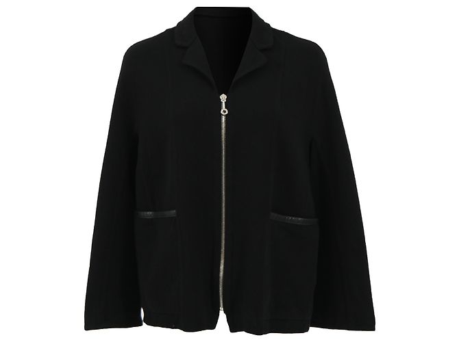 Giacca con zip Hermès in lana nera Nero