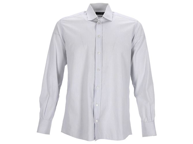 Camicia a righe Dolce & Gabbana in cotone azzurro Blu Blu chiaro