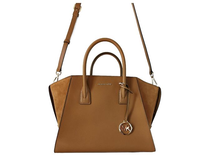 Bolsa Michael Kors April 2 de couro marrom camelo