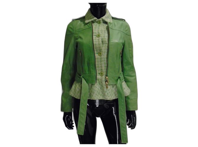 Red Valentino Lederjacke Hellgrün