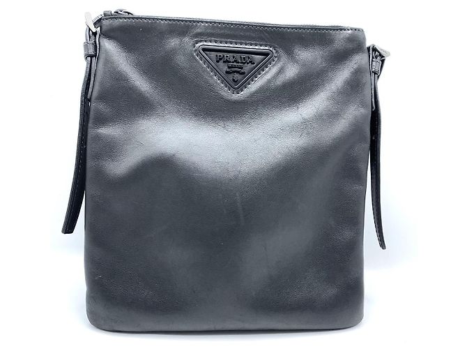 Borsa a spalla in pelle Prada nera Nero