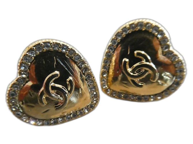 Chanel nuove orecchini a catena a forma di cuore con scatola Gold hardware