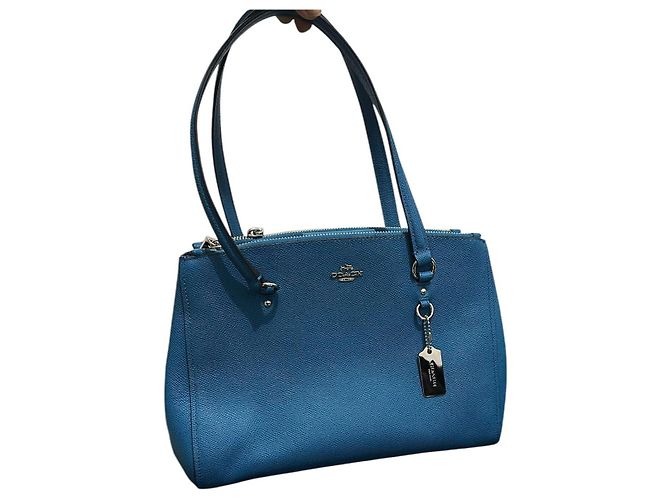 Bolsa de mão Coach Stanton Carryall em couro azul