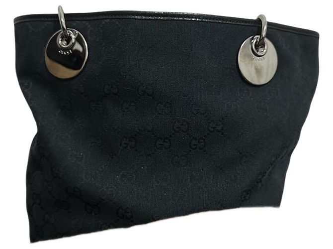 Ophidia Bolsa tote Gucci Eclipse preta e azul marinho lona e couro Preto Azul escuro