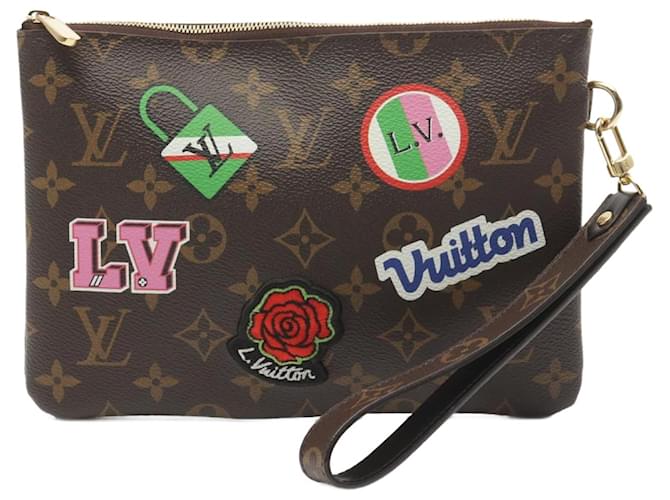 Louis Vuitton City Pouch Brown Monogram Leather Cloth  ref.1959776