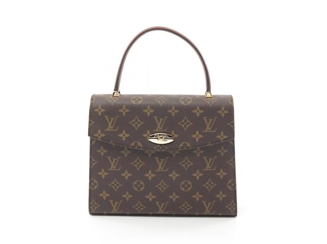 Louis Vuitton Malesherbes Handbag Brown Leather Patent leather Cloth Plastic  ref.1959971
