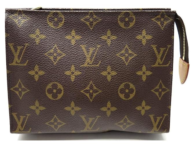NEW LOUIS VUITTON TOILETTE POUCH 19 M47544 MONOGRAM CANVAS POUCH Brown Cloth  ref.1960624