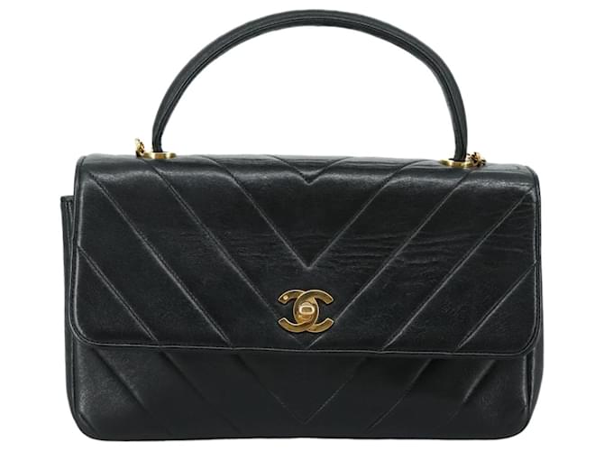 Chanel Coco Handle Black Leather  ref.1961080