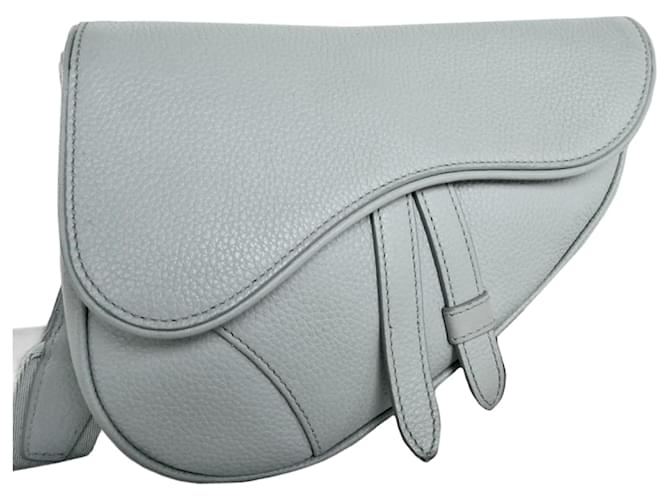 Christian Dior Light Gray Saddle Bag Grey Leather  ref.1961418