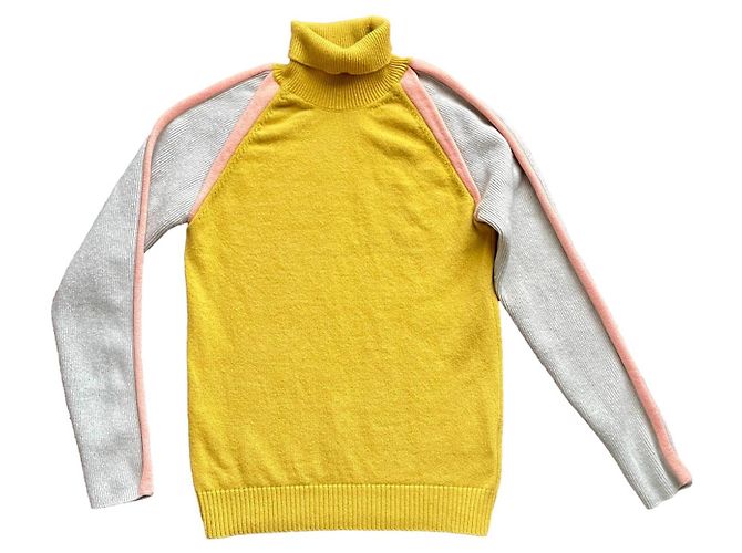 Chloé Woll und Kaschmir Pullover Rosa Beige Gelb Pink