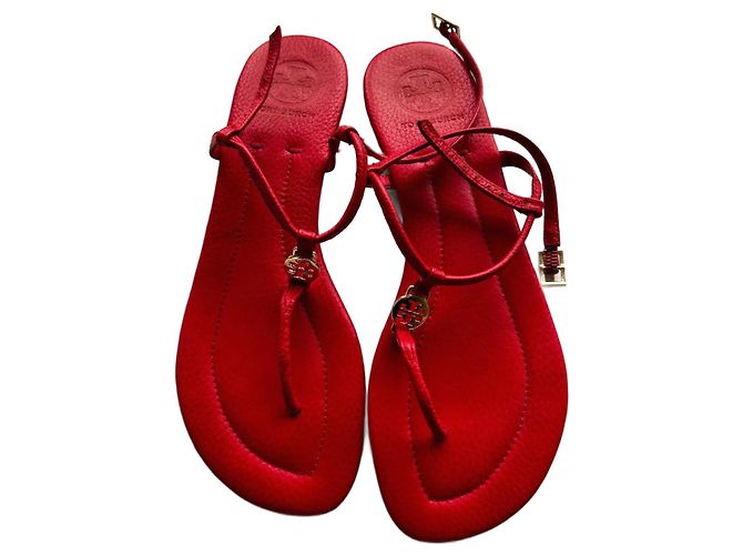 Sandali Tory Burch in pelle rossa Rosso