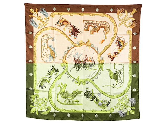 Hermès HERMES Scarves T.  Silk Brown  ref.1961841