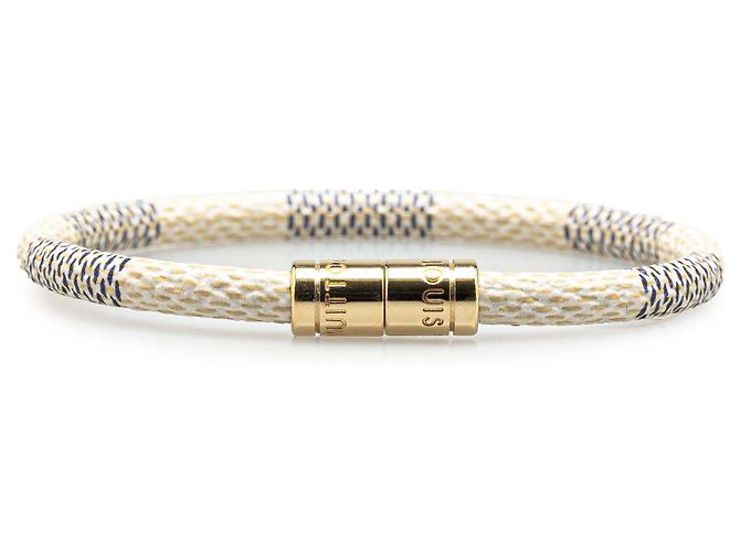 Twist Pulsera Keep it Louis Vuitton Damier Azur blanca Blanco
