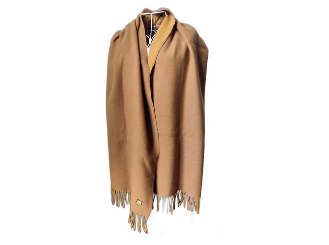 Kitsune Cachecol oversized Maison Kitsuné Bege