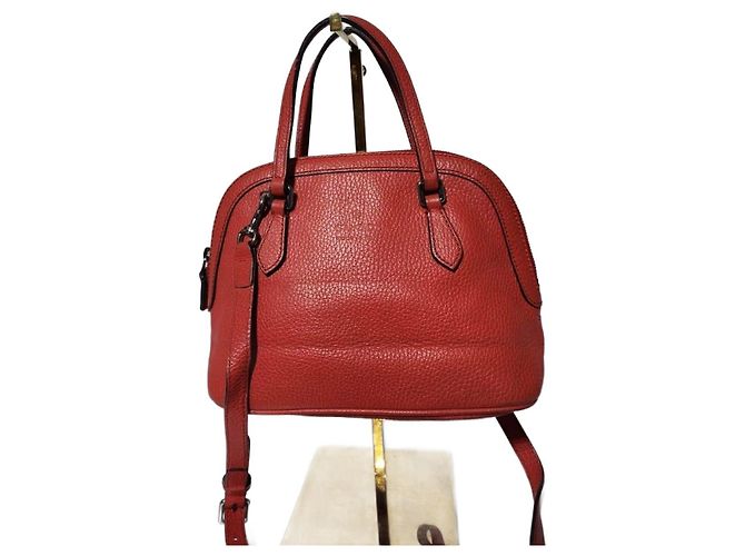 Bolsa mini dome em couro de bezerro GUCCI vermelha Vermelho