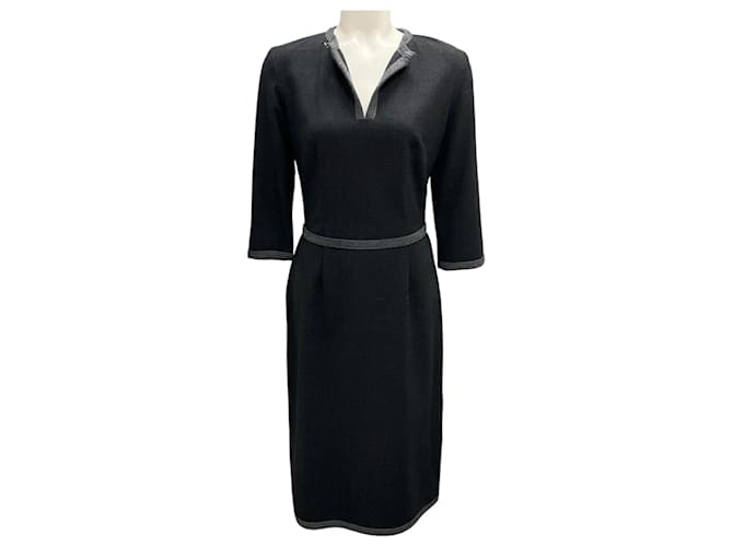 Autre Marque Moschino Jeans Charcoal Grey Belted Wool Dress  ref.1962573