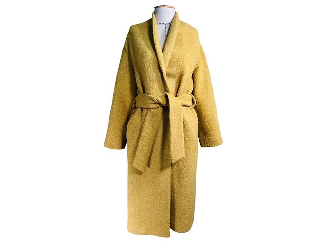 Autre Marque Abrigo Spoon Amarillo de Lana y Alpaca