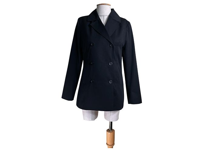 Autre Marque Skall Studio Trench Corto Blu Navy in Cotone
