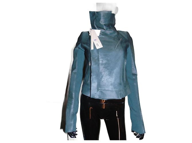 Chaqueta Rick Owens Verde Piel de Ternera Verde oscuro