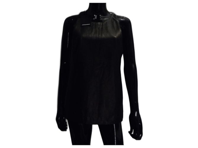 Top in pelle nera Dsquared2 Nero