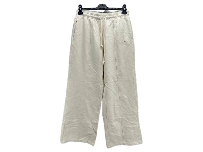 Autre Marque NON SIGNE / UNSIGNED Trousers T.International M Cotton White  ref.1962779