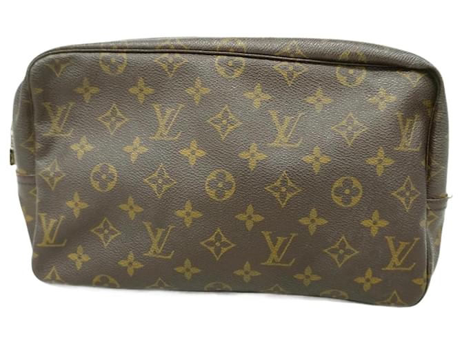 Pochete de Banheiro Monograma Verdadeiro Louis Vuitton 28 Marrom  ref.1963480