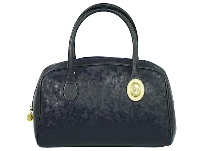 Dior CD Navy blue Leather  ref.1964454