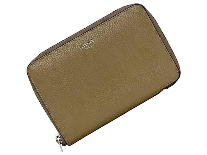 Céline Zip Around Beige Leather  ref.1964584