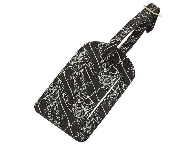 Étiquette de nom en cuir Berluti Calligraphy marron Auth bs21332