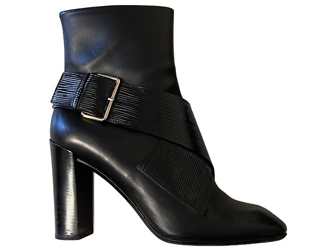 Botas de couro preto Louis Vuitton