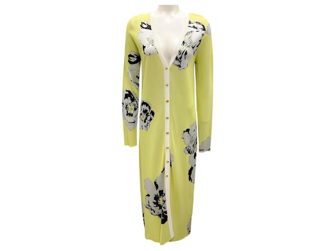 Prabal Gurung Yellow / Grey / Black Knit Cardigan Dress Viscose  ref.1965081