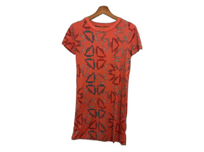 Vestido T-shirt Hermès Coral de Algodón