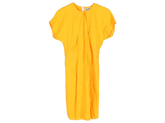 Knie-langes Shiftkleid aus orangefarbener Viskose von Acne Studios