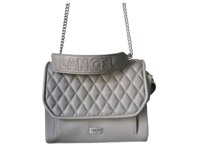 Bolsa Lancel Ninon Cinza de Couro
