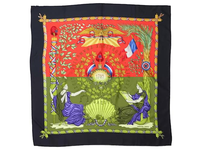 Hermès Multicoloured Liberte Egalite silk scarf Multiple colors  ref.1965611