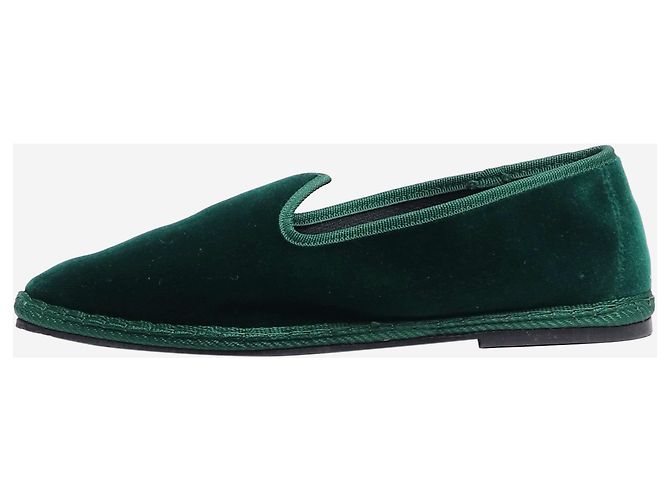 Larusmiani Grüne Samt Slipper - Größe EU 37