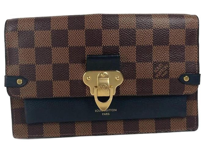 Bolso de cadena Vavin Damier de Louis Vuitton Castaño Negro