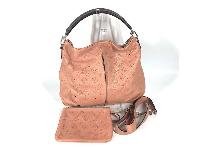 Bolsa tote Louis Vuitton Monogram Mahina Selene PM Marrom Rosa