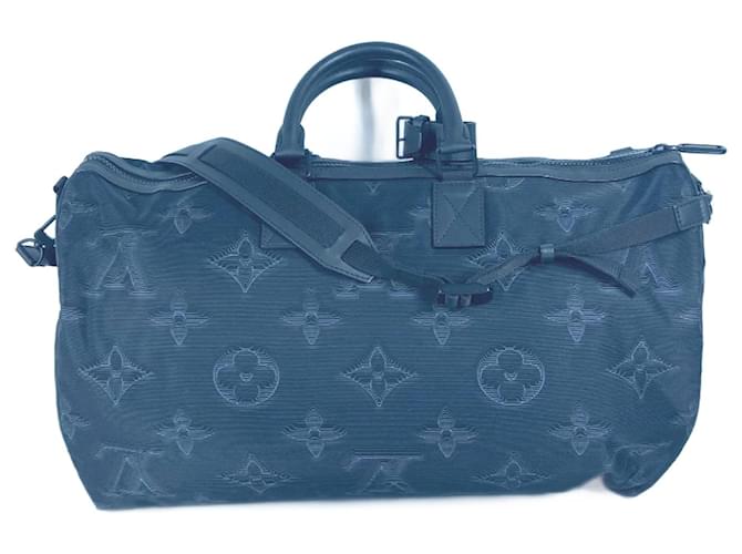 Louis Vuitton M45602 3D Monogram Keepall Bandouliere Reversible 50 Bag Black Nylon  ref.1965708