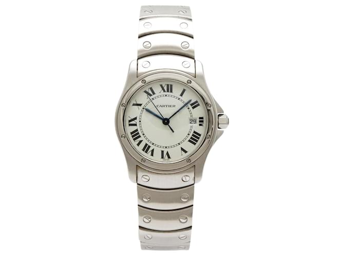 Cartier Santos Ronde White Dial Stainless Steel Men's Quartz Watch  ref.1965739