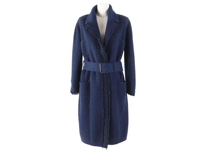 Cappotto in maglia di cashmere GABRIELLE COCO di Chanel blu navy