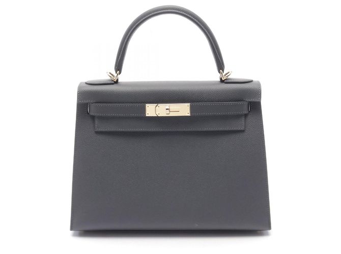 Hermès Hermes Kelly 28 Ardoise Handbag Grey Leather