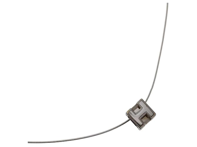 Hermès Caged d'H Halskette aus Silber 