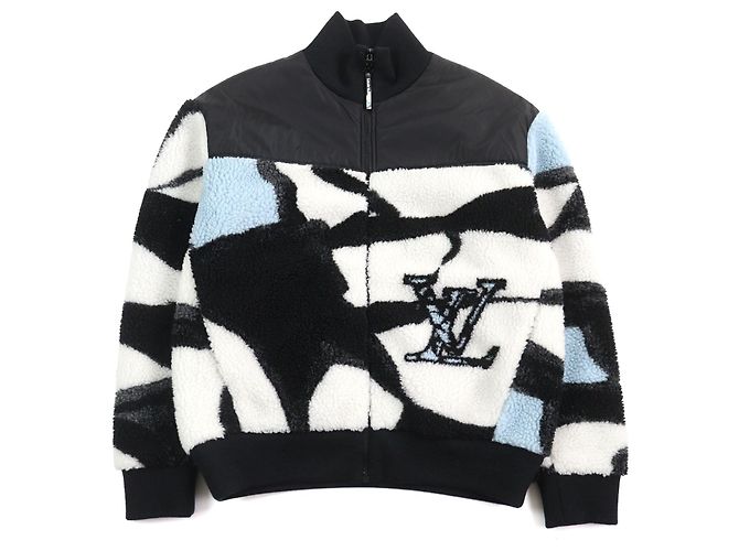 Giacca in pile con logo Ice Pattern di Louis Vuitton L Multicolore