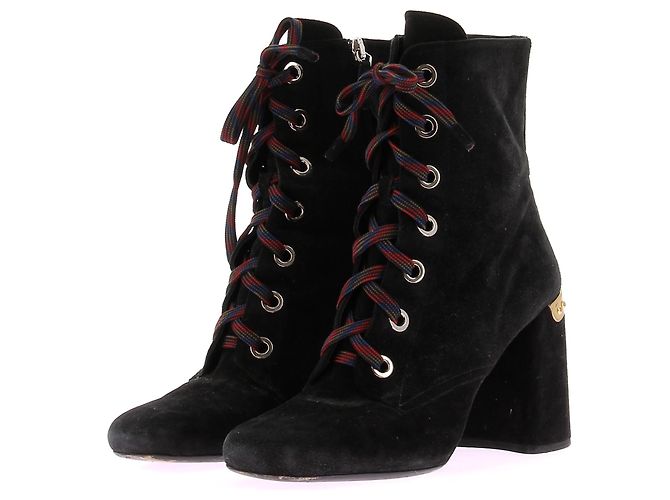 PRADA Botas de tornozelo T.EU 39 Camurça Preto