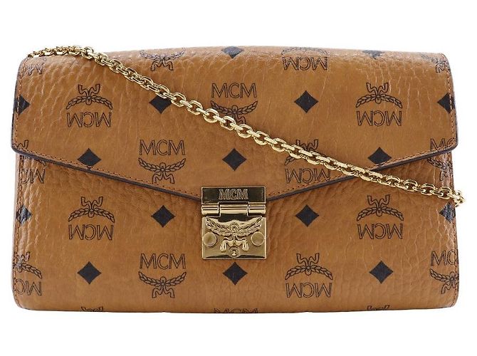 MCM Tracy Medium Shoulder Bag PVC Leather Brown