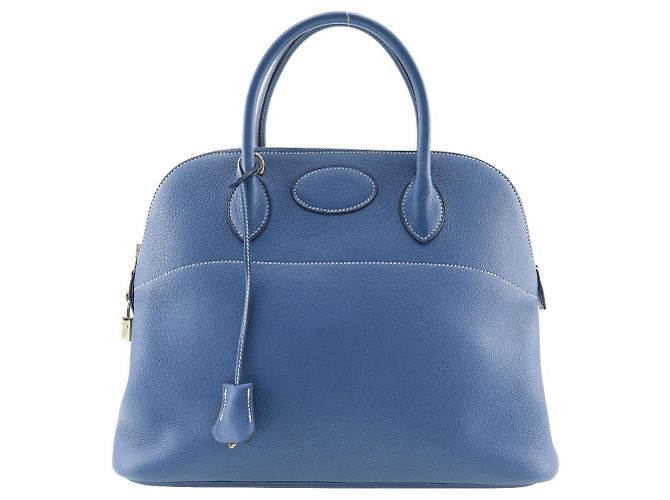 Hermès Bolsa Hermes Bolide 37 em couro Clémence azul