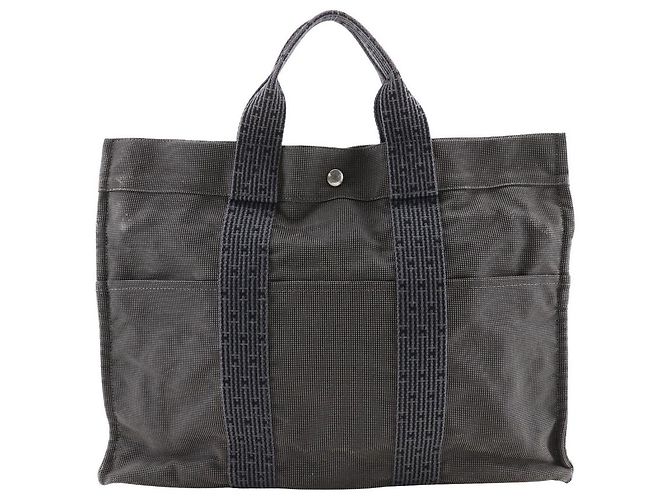 Hermès Hermes Nylon Canvas Tote Bag Grau